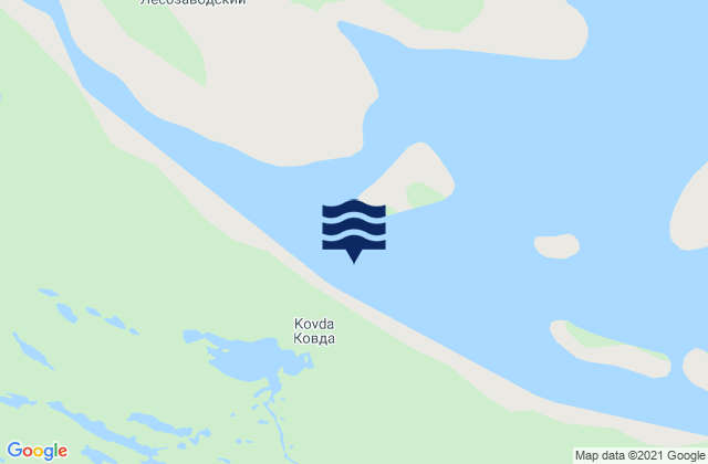 Mapa da tábua de marés em Kovda River entrance, Russia