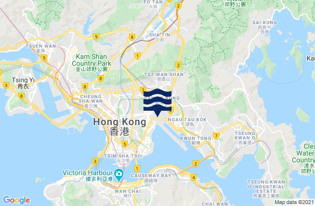 Mapa da tábua de marés em Kowloon City, Hong Kong