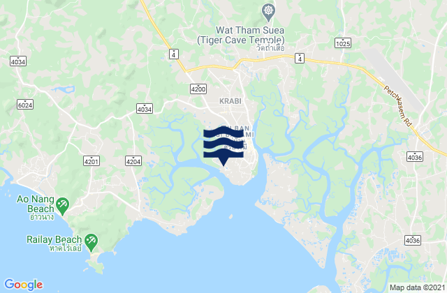 Mapa da tábua de marés em Krabi, Thailand