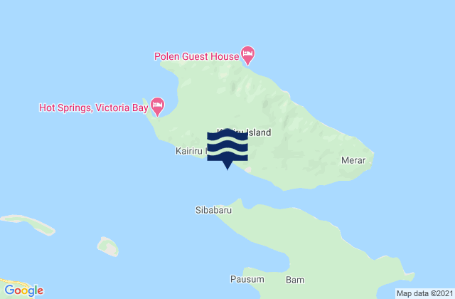 Mapa da tábua de marés em Kragur Village Kairiru Island, Papua New Guinea
