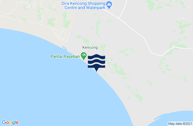 Mapa da tábua de marés em Krajan C Wonorejo, Indonesia