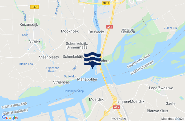 Mapa da tábua de marés em Krimpen aan de IJssel, Netherlands