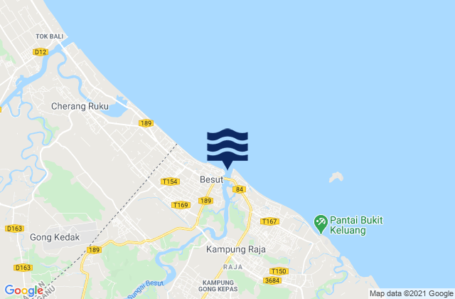 Mapa da tábua de marés em Kuala Besut, Malaysia