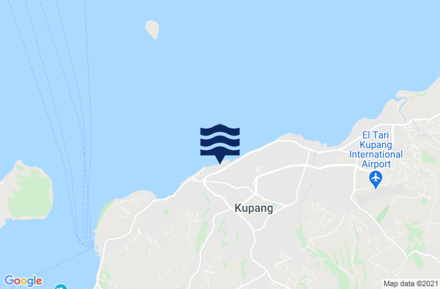 Mapa da tábua de marés em Kuanino, Indonesia