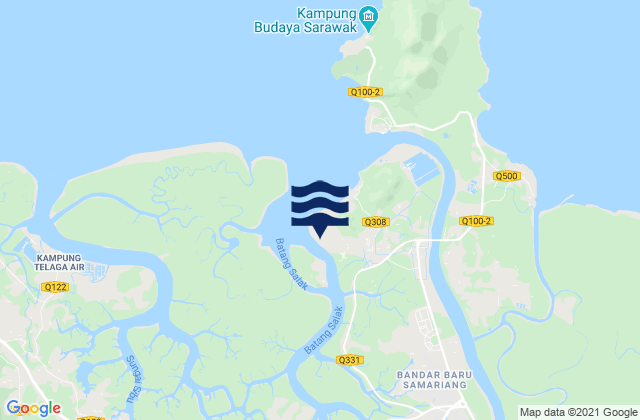 Mapa da tábua de marés em Kuching (Sarawak River), Malaysia
