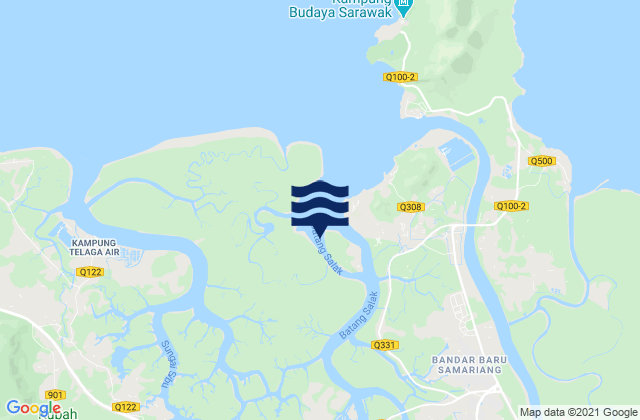Mapa da tábua de marés em Kuching, Malaysia