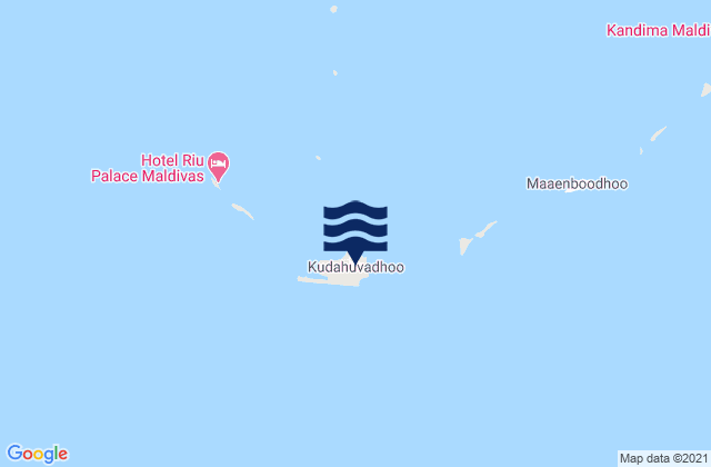Mapa da tábua de marés em Kudahuvadhoo, Maldives