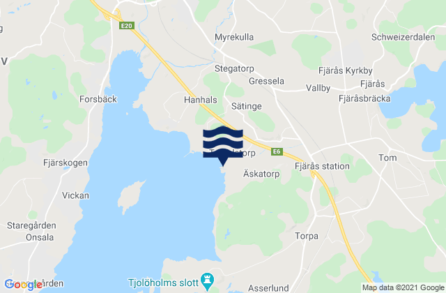 Mapa da tábua de marés em Kungsbacka Kommun, Sweden