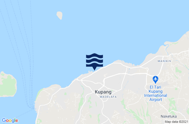 Mapa da tábua de marés em Kupang, Indonesia
