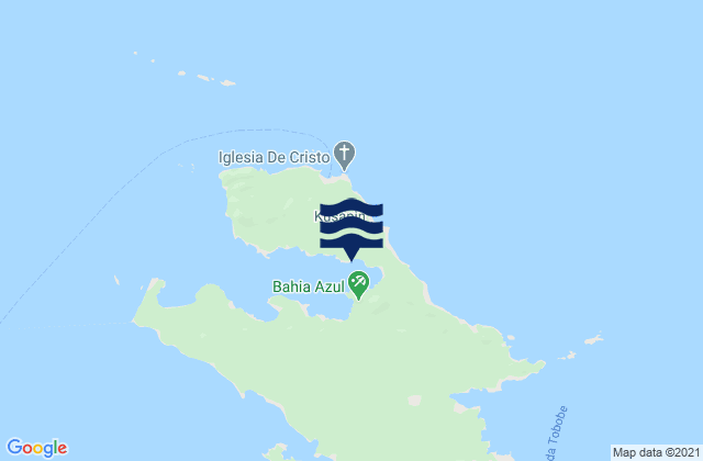 Mapa da tábua de marés em Kusapin, Panama