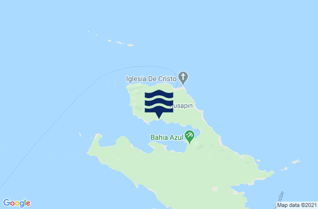 Mapa da tábua de marés em Kusapín, Panama