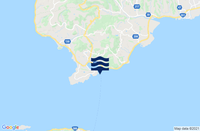 Mapa da tábua de marés em Kutinotu, Japan