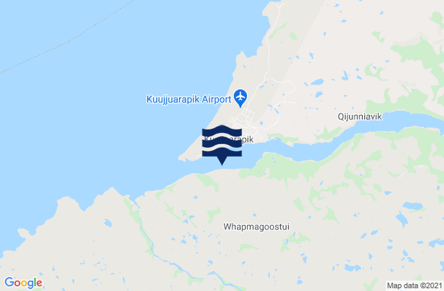 Mapa da tábua de marés em Kuujjuarapik, Canada