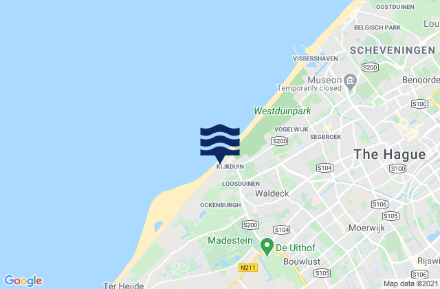 Mapa da tábua de marés em Kwintsheul, Netherlands