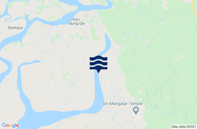 Mapa da tábua de marés em Kyaunkpyu District, Myanmar
