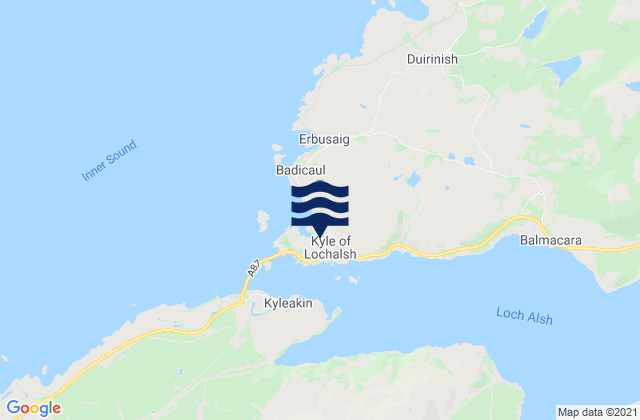 Mapa da tábua de marés em Kyle Of Lochalsh, United Kingdom