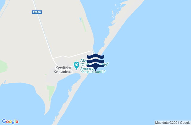 Mapa da tábua de marés em Kyrylivka, Ukraine