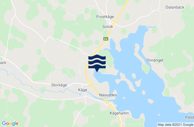 Mapa da tábua de marés em Kåge, Sweden