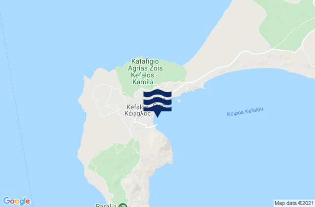 Mapa da tábua de marés em Kéfalos, Greece