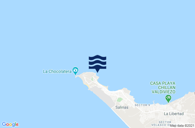 Mapa da tábua de marés em La Bahia (Guayas), Ecuador