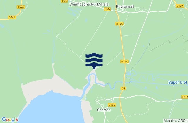 Mapa da tábua de marés em La Chambrette, France
