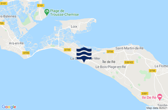Mapa da tábua de marés em La Couarde-sur-Mer, France