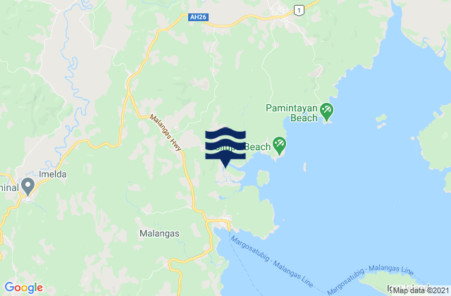 Mapa da tábua de marés em La Dicha, Philippines