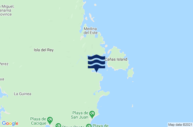 Mapa da tábua de marés em La Ensenada, Panama