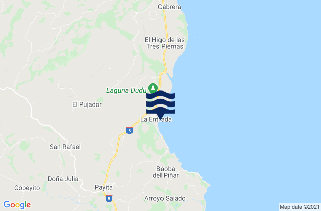 Mapa da tábua de marés em La Entrada, Dominican Republic