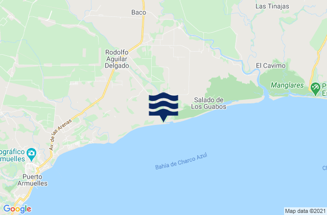 Mapa da tábua de marés em La Esperanza, Panama