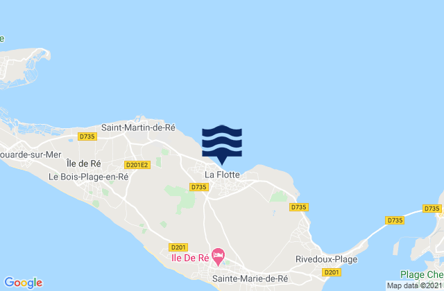 Mapa da tábua de marés em La Flotte, France