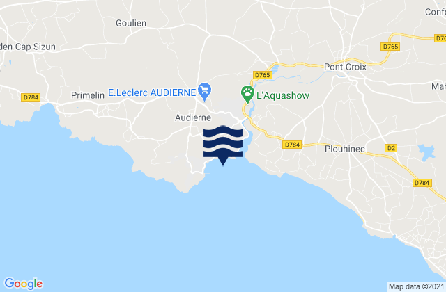 Mapa da tábua de marés em La Gamelle, France