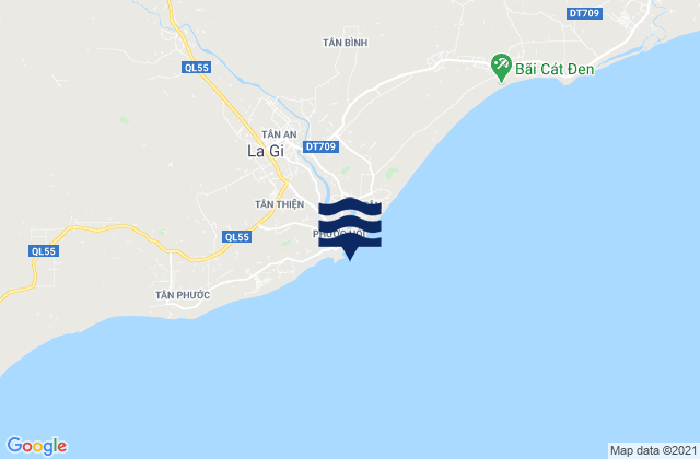 Mapa da tábua de marés em La Gi, Vietnam