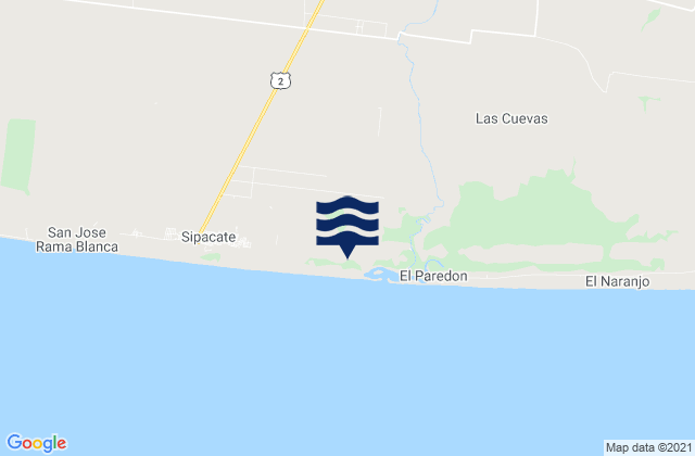 Mapa da tábua de marés em La Gomera, Guatemala