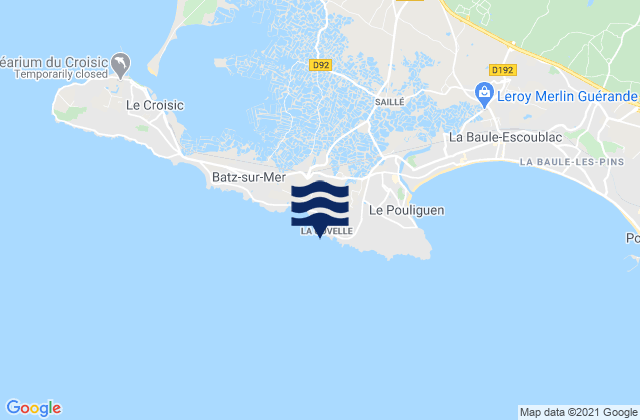 Mapa da tábua de marés em La Govelle, France