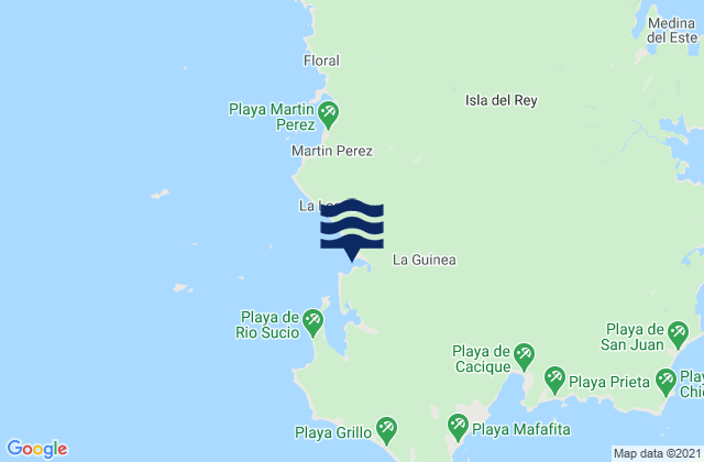 Mapa da tábua de marés em La Guinea, Panama