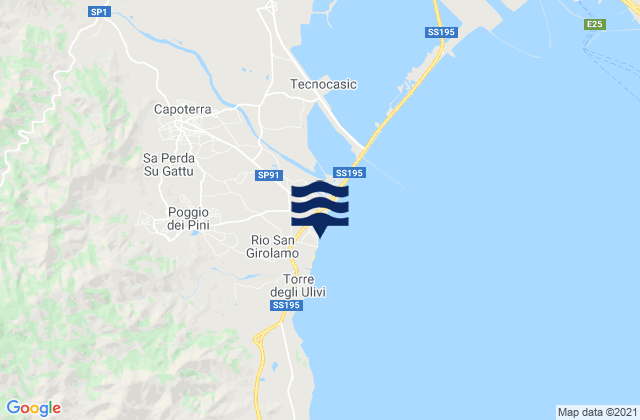 Mapa da tábua de marés em La Maddalena, Italy