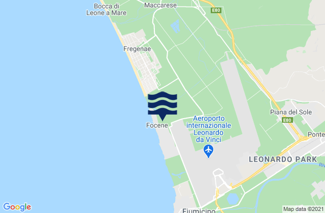 Mapa da tábua de marés em La Massimina-Casal Lumbroso, Italy