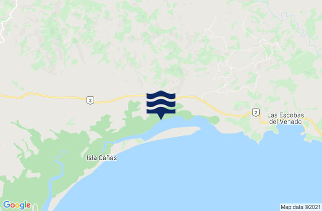 Mapa da tábua de marés em La Miel, Panama