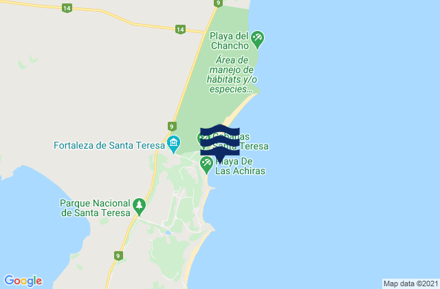 Mapa da tábua de marés em La Moza, Brazil