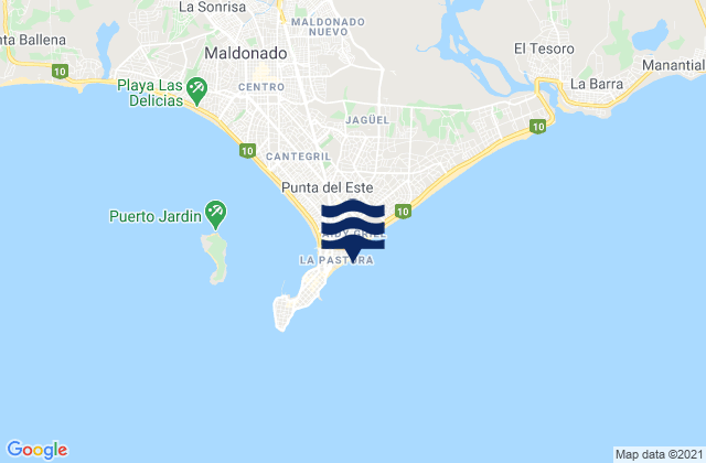 Mapa da tábua de marés em La Olla, Brazil