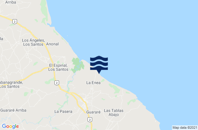 Mapa da tábua de marés em La Palma, Panama