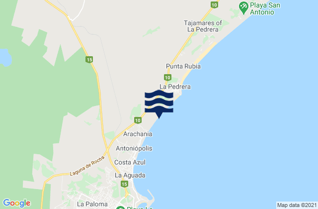 Mapa da tábua de marés em La Paloma, Uruguay
