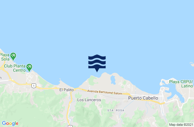 Mapa da tábua de marés em La Playita, Venezuela