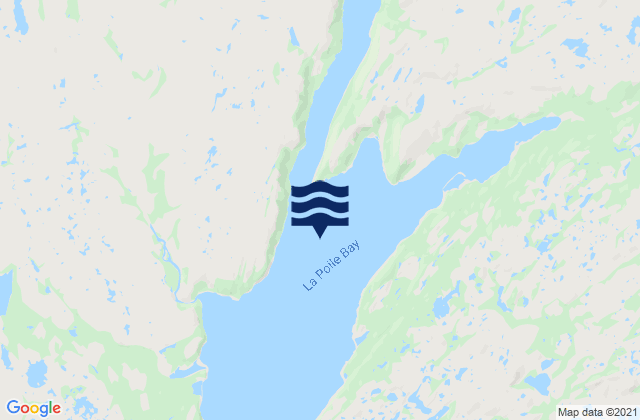 Mapa da tábua de marés em La Poile Bay, Canada