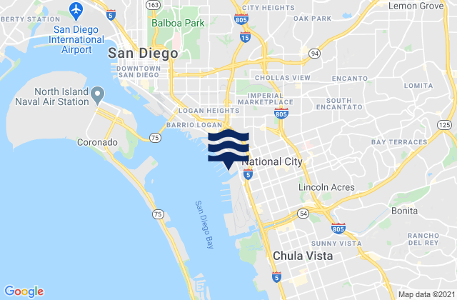 Mapa da tábua de marés em La Presa, United States