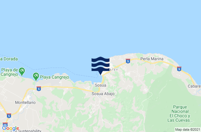 Mapa da tábua de marés em La Puntilla (Puerto Plata), Dominican Republic