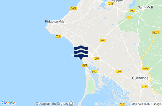 Mapa da tábua de marés em La Turballe, France