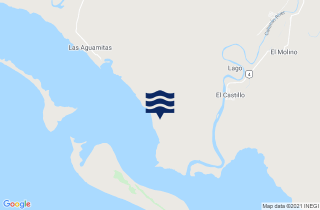 Mapa da tábua de marés em La Ventana, Mexico