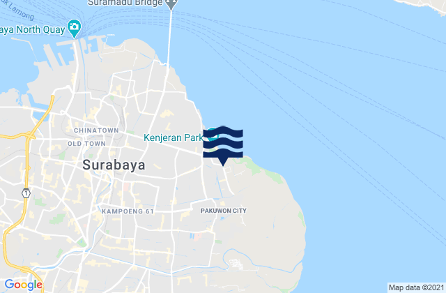 Mapa da tábua de marés em Labansari, Indonesia